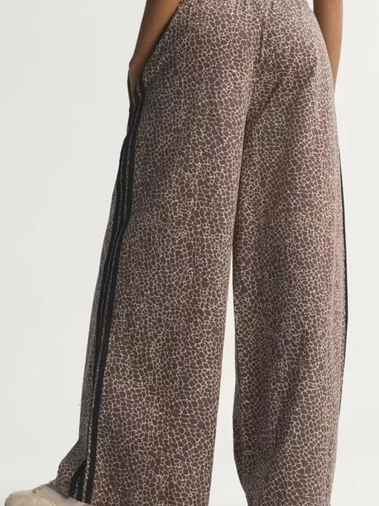 adidas Originals Brown Wide-Leg Printed Track Pants - Picture 2 of 15
